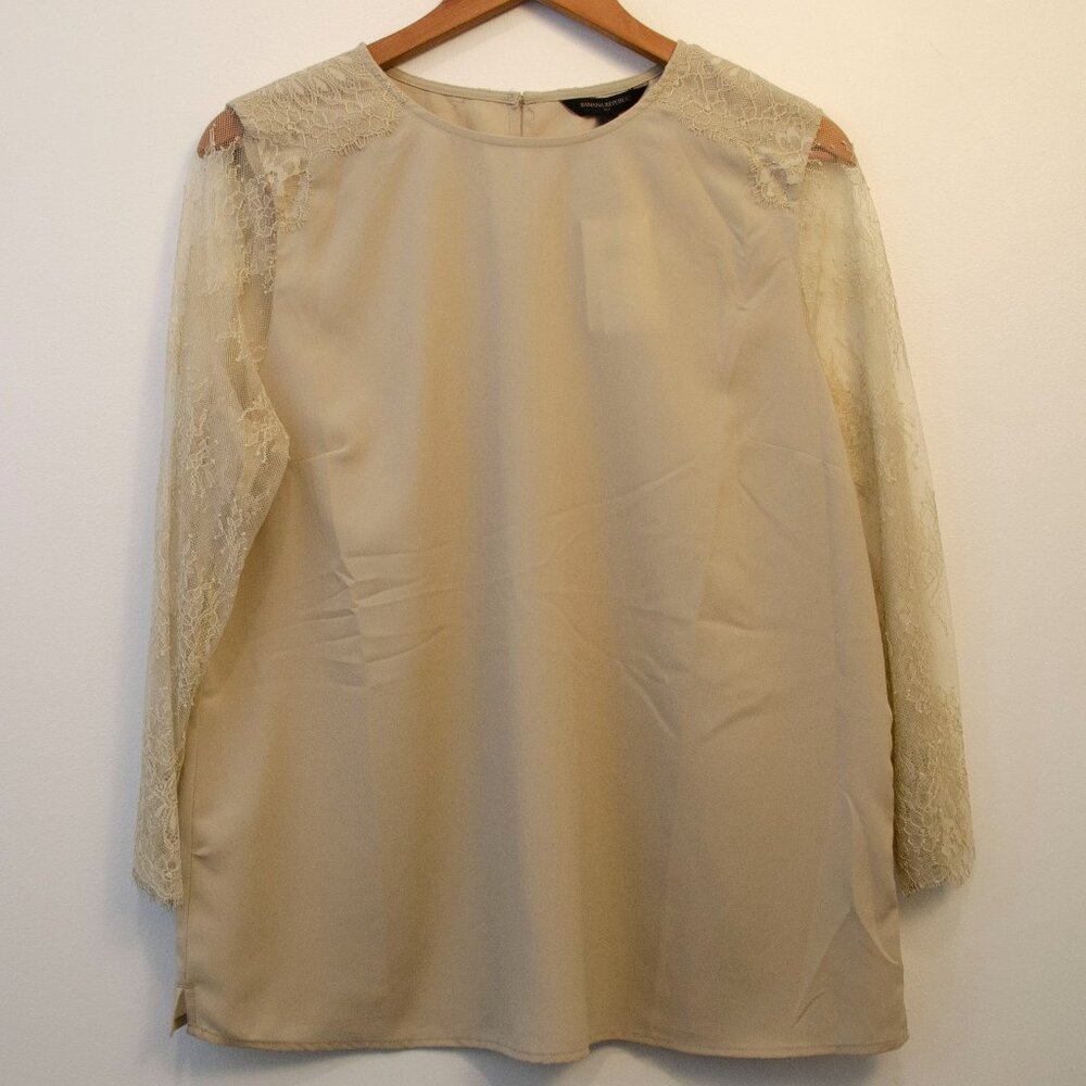 Banana Republic Factory 3/4 lace sleeve sz L NWT